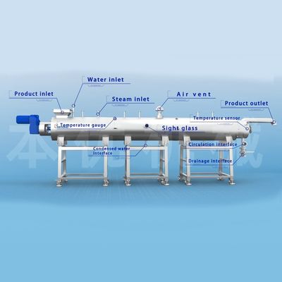 1.5T/H Spiral Precooking Stianless Steel Blaching Fruit Processing Equipment Full Automatic